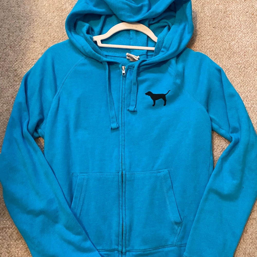 VS PINK blue zip up hoodie